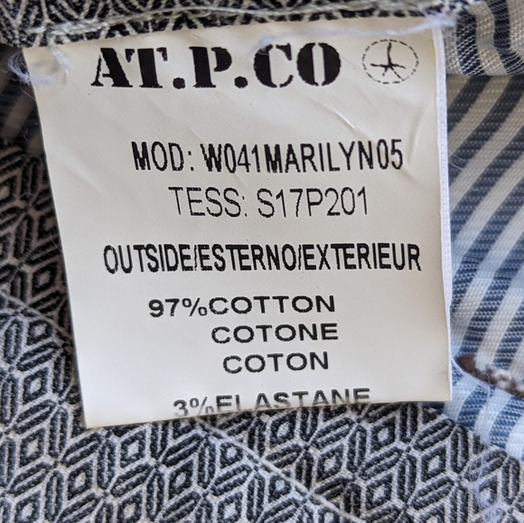 Women's Size 46 Ankle Cropped Cream Textured Pattern AT.P.CO Pants - Picture 8 of 9